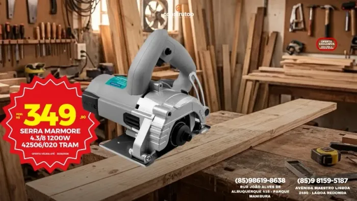 Serra Mármore Tramontina 4.3/8" 1200W 220V - Nova/Lacrada - R$ 349,90