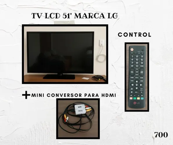 TV LCD 51' LG +controle +mini conversor HDMI