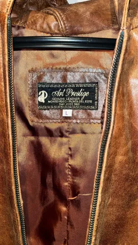 Jaqueta vintage Art Prestige de couro legítimo