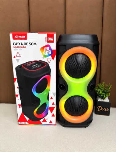 Caixa de Som Bluetooth 50W com LED