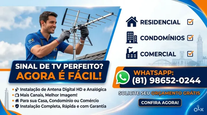 Instalação de Antena Digital e Analógica em toda Região de Pernambuco