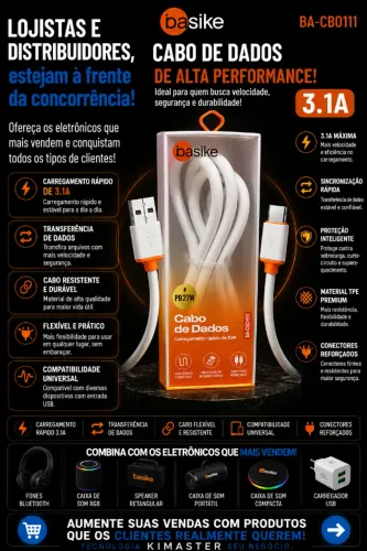CABO DE DADOS + CARREGADOR PARA IPHONE