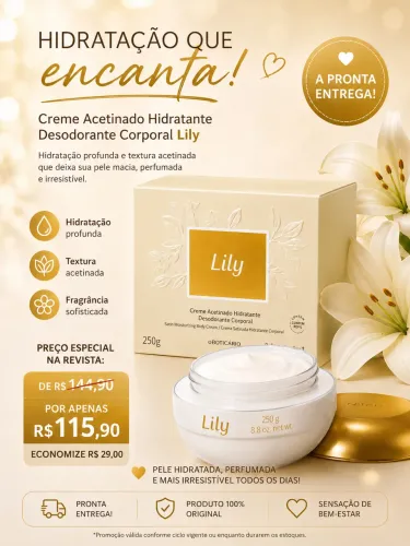 Creme Hidratante Lily O Boticário 