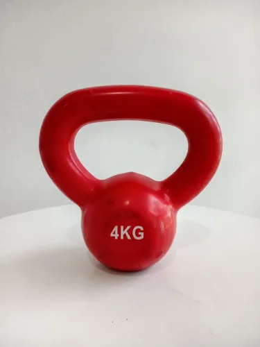 Haltere em Ferro Fundido Emborrachado 4kg Vermelho