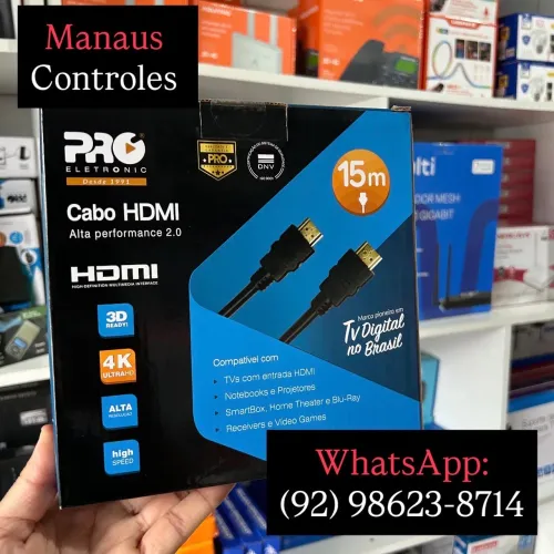 Cabo Hdmi 4K de 15 Metros 2.0 Ideal para Projetor / Datashow