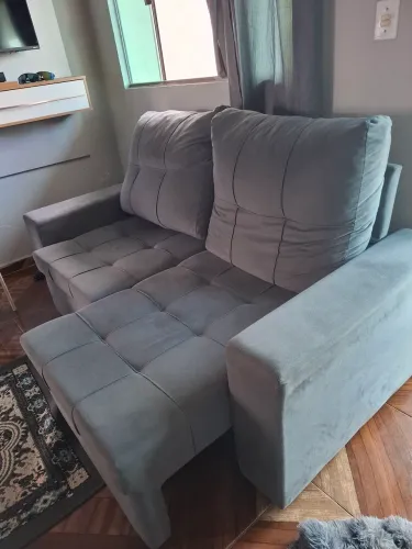 Sofá Retrátil e Reclinável Itália 3 Lugares - Suede Cinza