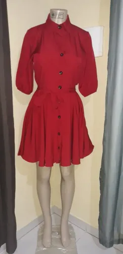 Vestido vermelho rodado P/M