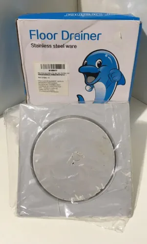 Ralo Click Sobrepor Automático em Aço Inox 15x15cm c/ Sistema Abre/Fecha ao Pisar - NOVO