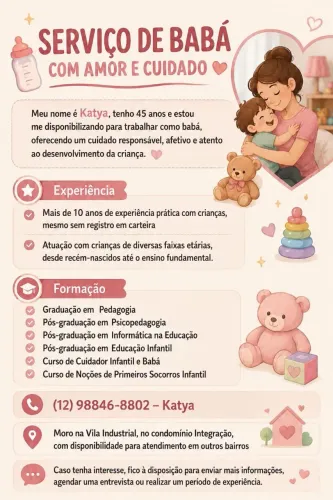 Babá/ Baby Sitter/ Cuidadora Infantil