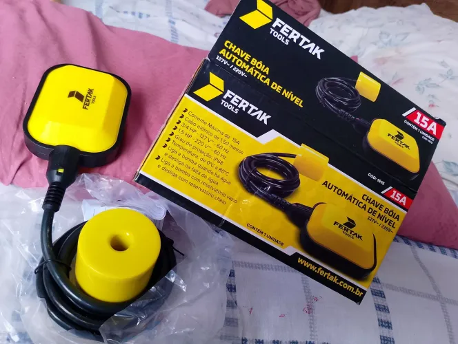 CHAVE BÓIA AUTOMÁTICA DE NÍVEL 210/220 V FERTAK NOVA NA CAIXA