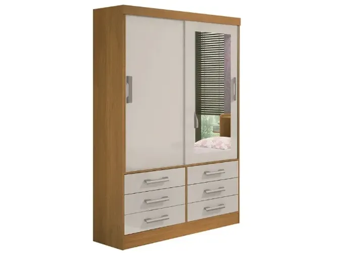 Guarda-Roupa Meridian 2P 6G Cinamomo/Off white Até 12x - Frete Grátis