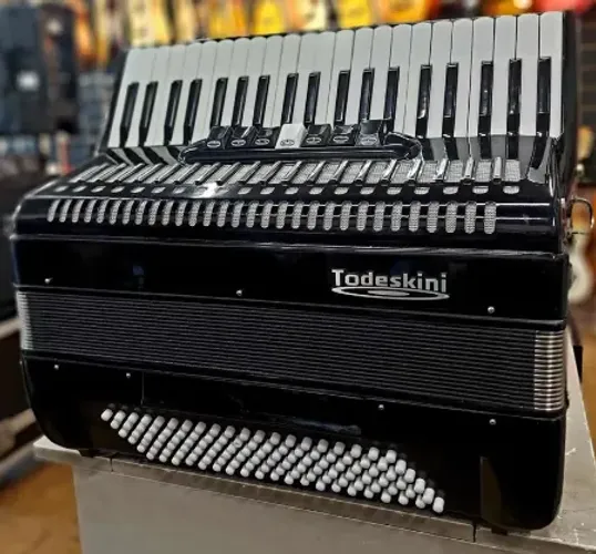 Acordeon Todeskini 120 Baixos Preto Novo Lj Oficial