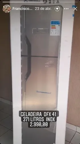 Geladeira 371 litros inox foss free