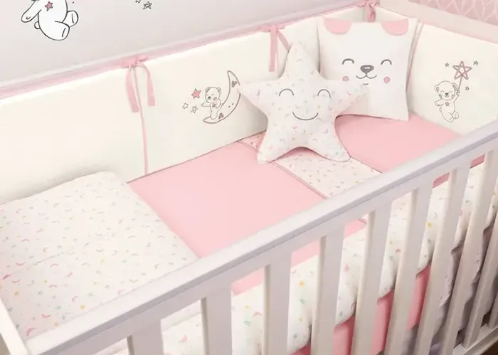 Kit Berço 9 Peças Céu Infinito Rosa - Hug