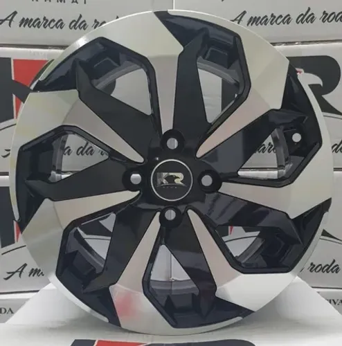 Roda aro 17 Krmai Tarantula Volkswagen preta com diamantado jogo novo