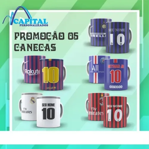 kit 05 canecas personalizadas