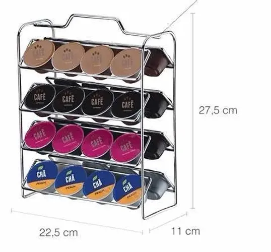 Porta Capsulas Dolce Gusto Modelo Quadrado Cromado 32 Cápsulas Luxo Café - Manaus AM