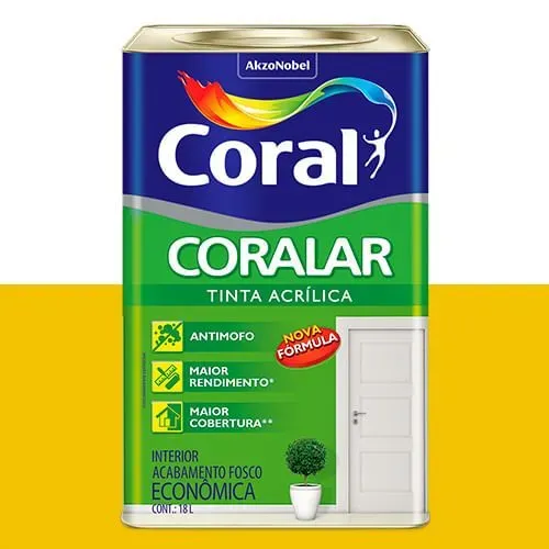 Tinta Coralar Amarelo Canário - Coral 18L