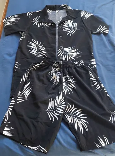 Conjunto Infantil Camisa E Bermuda Verão Estampado