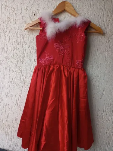 Vestido festa infantil cetim vermelho