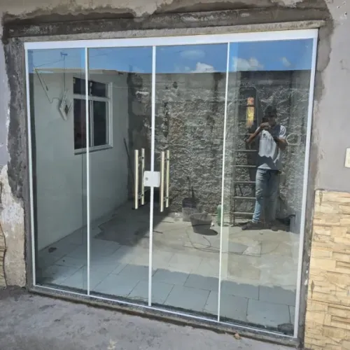 Porta Blindex 210x220 4 Folhas Incolor 8mm