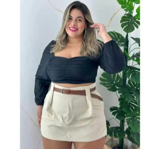 Short Saia Bege
