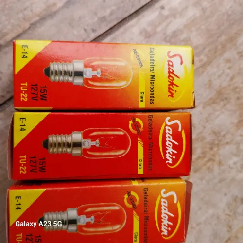 Lâmpadas para Geladeira/Microondas 15W 127V - Sadokin - E14 - TU22 - 3 Peças