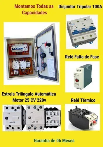 Chave Partida Estrela Triângulo Automática Motor 25 Cv 220v