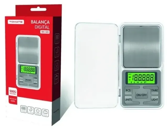 Mini Balança Digital Alta Precisão Até 500g Mh-503 Tomate - Loja Natan Informática
