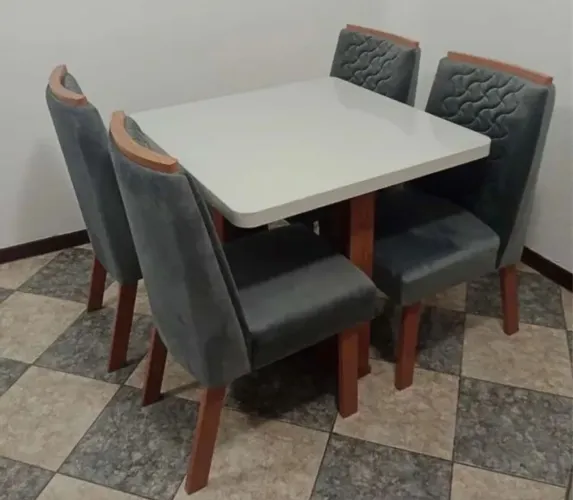 Mesa de Jantar com 4 Cadeiras MDF loly
