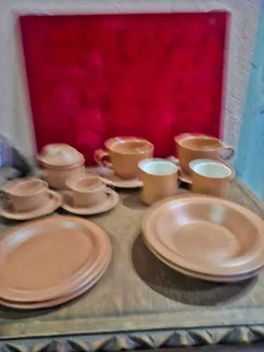 Jogo para cafe e caldo com 15 peças