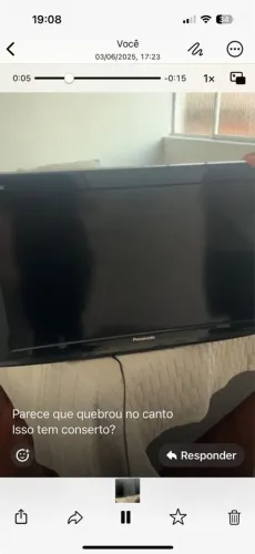 Tv Panasonic Viera com tela quebrada