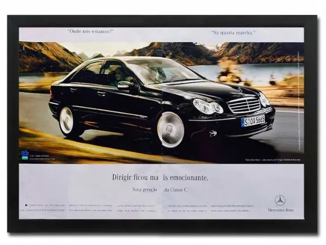 Mercedes Classe C W203 (2000 a 2005) - Quadro / pôster decorativo com propaganda original