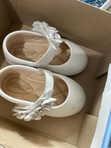 Sapatilha Infantil Branca com Flor