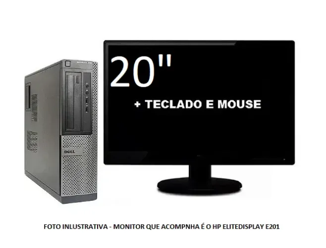 Pc Dell Completo Intel Core i5 Teclado Mouse Monitor 20'' Polegadas - 100% Funcionando