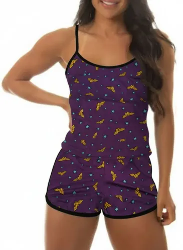 Babydoll mulher maravilha roxo G