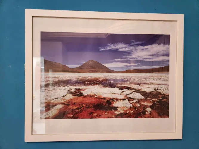 Quadro decorativo 40x50 com fotografia exclusiva premiada de vulcão no atacama