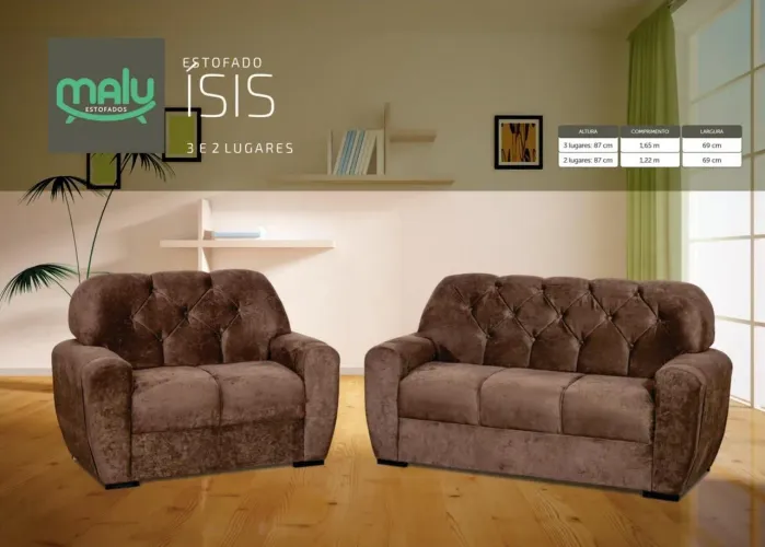 CONJUNTO ESTOFADO ISIS TRÊS E DOIS LUGARES