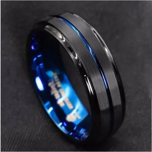 Anel Preto Aliança Dark Masculino de Titânio Homem