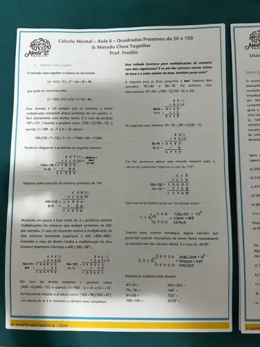 Vendo apostilas cálculo mental matemática prof Fredao 