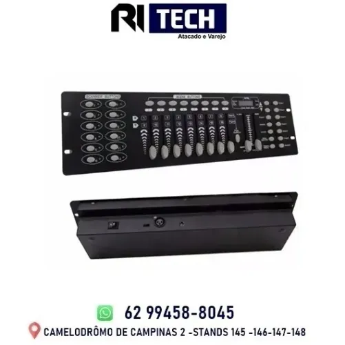 Mesa Controladora de Luz DJ DMX512 Bivolt 10W Display LCD 192 Canais