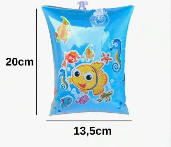 Bóia de braço infantil com desenho de peixe