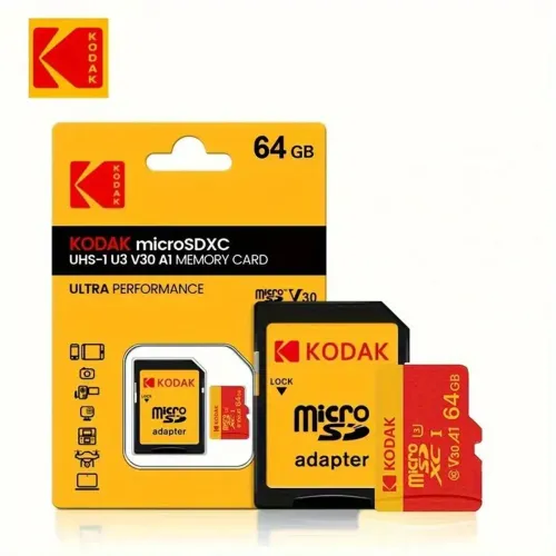 Cartão de Memória Kodak microSDXC 64GB UHS-1 U3 V30 A1