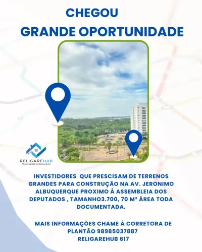 TERRENO PARA CONSTRUTORAS COHAFUMA SÃO LUÍS-MA