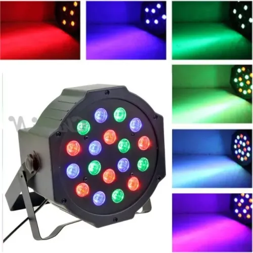 Refletor 18 Leds Mini Par Strobo Canhão Digital Ideal Festa Eventos