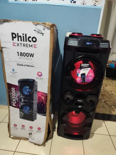 Caixa som philco 1800 w aceito cartao entrego