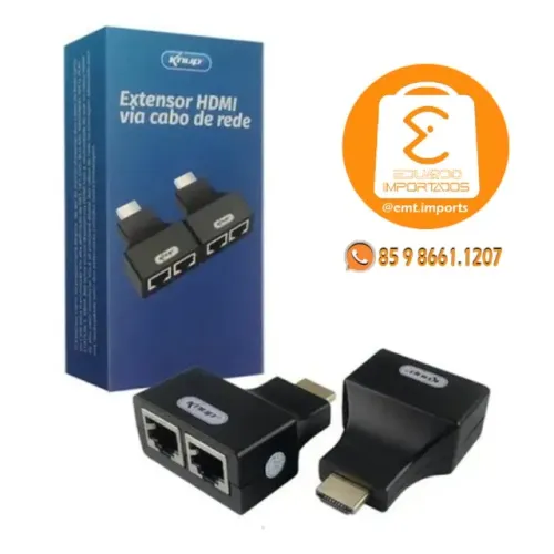 Extensor Hdmi Via Cabo De Rede Rj45 Até 30 Metros KP-AD100