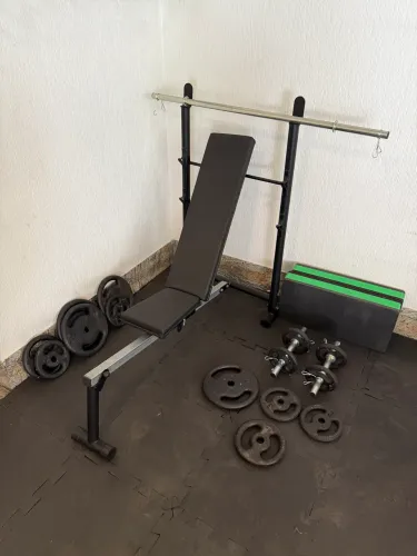 KIT ACADEMIA SUPINO E PESOS