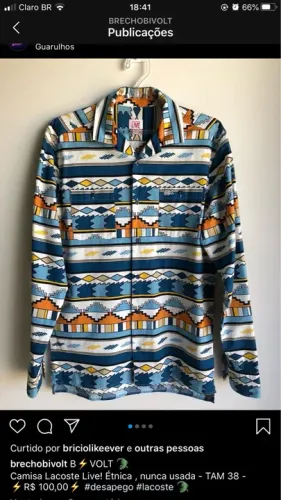 Camisa Lacoste Live! Étnica - TAM 38P