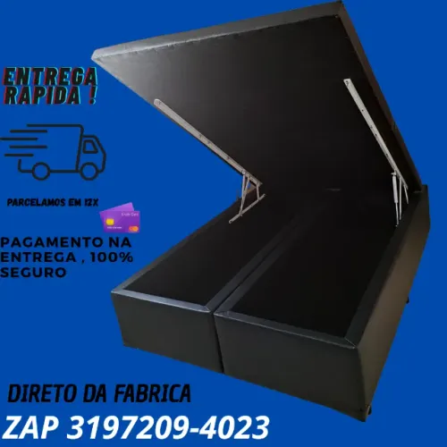 Box Baú Casal 1.38x1.88 Bipartido com Amortecimento Pneumático